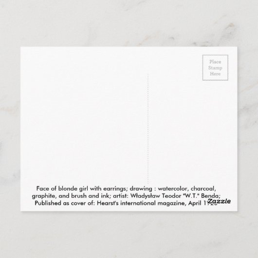 Blonde Mädchen mit Ohrringen Postkarte (Rückseite)