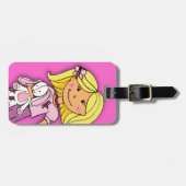 Blonde Mädchen mit sonnigen Kindern mit Gepäckanhä Gepäckanhänger (Vorderseite horizontal)