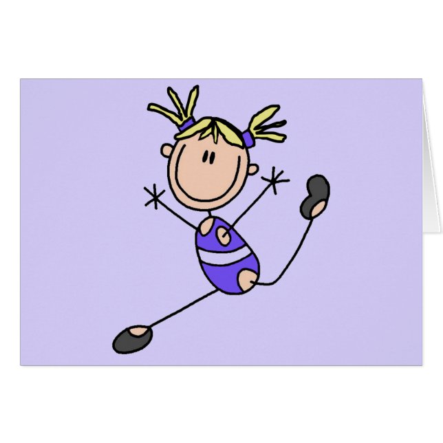 Blonde Mädchengymnast-T-Shirts und Geschenke (Vorderseite (Horizontal))