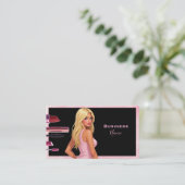 Blonde Makeup Lady Visitenkarte (Stehend Vorderseite)