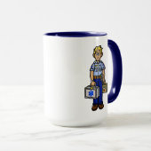 Blonde Male EMS Personalisiert Name Tasse (VorderseiteRechts)