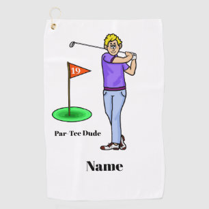 Blonde Male Golfer Par-tee Typ Golfhandtuch