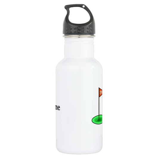 Blonde Male Golfer Personalisierte Wasserflasche (Rückseite)