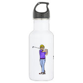 Blonde Male Golfer Personalisierte Wasserflasche (Vorderseite)