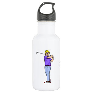 Blonde Male Golfer Personalisierte Wasserflasche