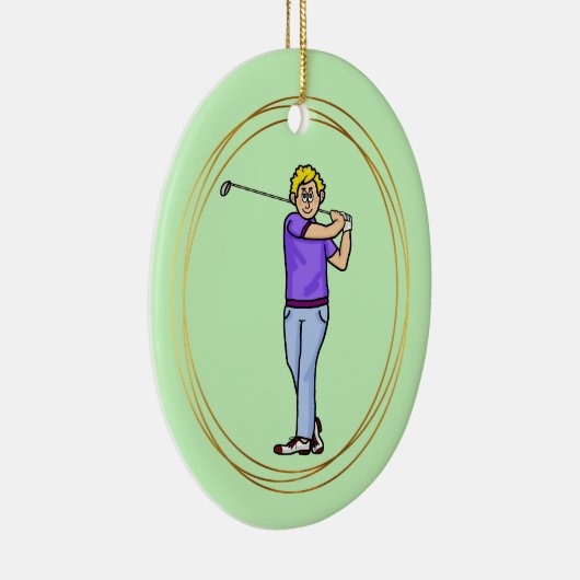 Blonde Male Golfer Personalisiertes Ornament (Rechts)