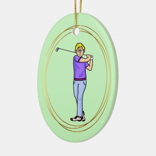 Blonde Male Golfer Personalisiertes Ornament (Links)