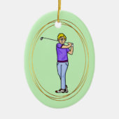 Blonde Male Golfer Personalisiertes Ornament (Vorne)