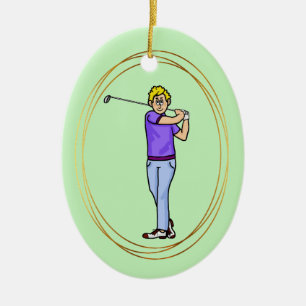 Blonde Male Golfer Personalisiertes Ornament