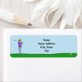 Blonde Male Golfer Rücksendeadressen-Aufkleber (Insitu)