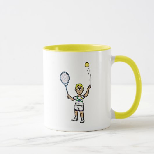 Blonde Male Tennis Player Tasse (Rechts)