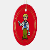 Blonde männliche Ärztin mit Stethoscope Ornament (Rechts)