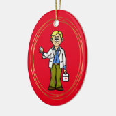 Blonde männliche Ärztin mit Stethoscope Ornament (Links)