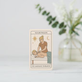 Blonde Massage Therapeut Tarot Social Media QR Visitenkarte (Stehend Vorderseite)