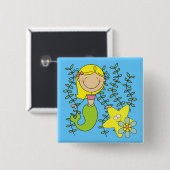 Blonde Meerjungfrau Button (Vorne & Hinten)