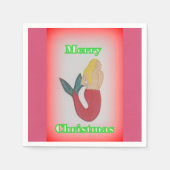 blonde Meerjungfrau Fröhliche Weihnachtsapplikatio Serviette (Vorderseite)