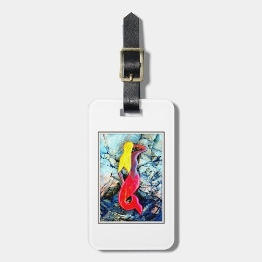 blonde Meerjungfrau Gepäckanhänger (Vorderseite vertikal)