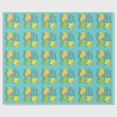 Blonde Meerjungfrau Geschenkpapier (Flach)