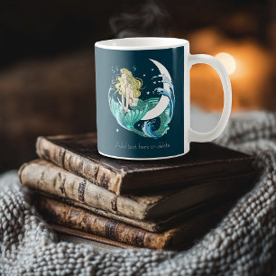 Blonde Meerjungfrau Halbmond Fantasy Art Deco Kaffeetasse