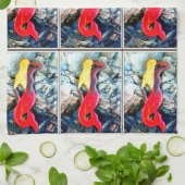 Blonde Meerjungfrau in rot Handtuch (Gefaltet)