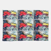 Blonde Meerjungfrau in rot Handtuch (Horizontal)