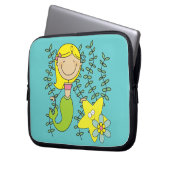 Blonde Meerjungfrau Laptopschutzhülle (Vorderseite Links)
