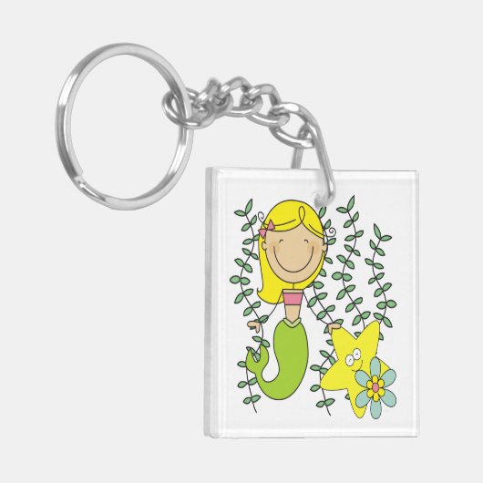 Blonde Meerjungfrau Schlüsselanhänger (Vorderseite links)