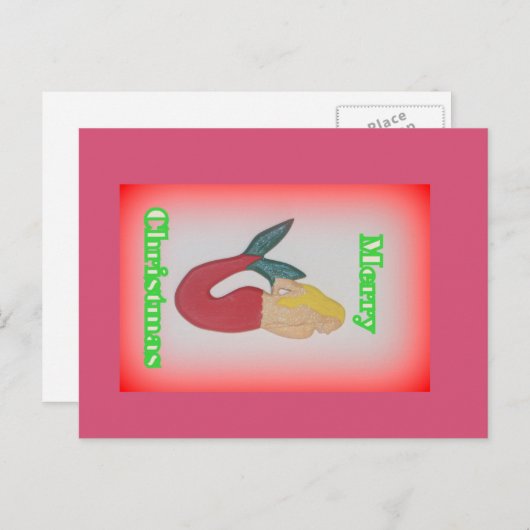 blonde Meerjungfrau Weihnachten Postkarte (Vorne/Hinten)