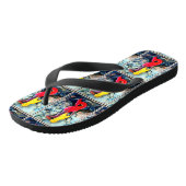 blonde Meerjungfrauen mit roten Schwänzen Badesandalen (Schrägansicht)