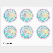 Blonde Mermaid Age Five Birthday Sticker (Blatt)