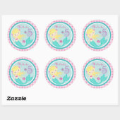 Blonde Mermaid Age Five Birthday Sticker (Blatt)