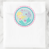Blonde Mermaid Age Five Birthday Sticker (Tasche)