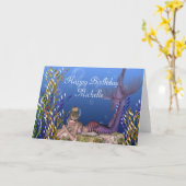 Blonde Mermaid Fantasy Customizable Birthday Card Karte (Gelbe Blume)