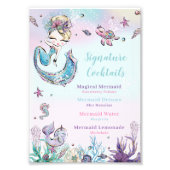 Blonde Mermaid Geburtstag Signature Cocktail Menü Fotodruck (Vorne)