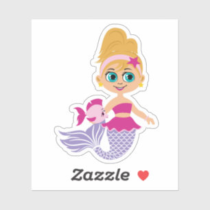 Blonde Mermaid Girl Cutout Party Sticker