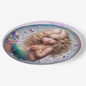 Blonde Mermaid Girl Pappteller (Schrägansicht)