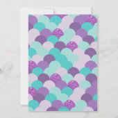 Blonde Mermaid Kinderdusche unter Wasser Lila Einladung (Rückseite)