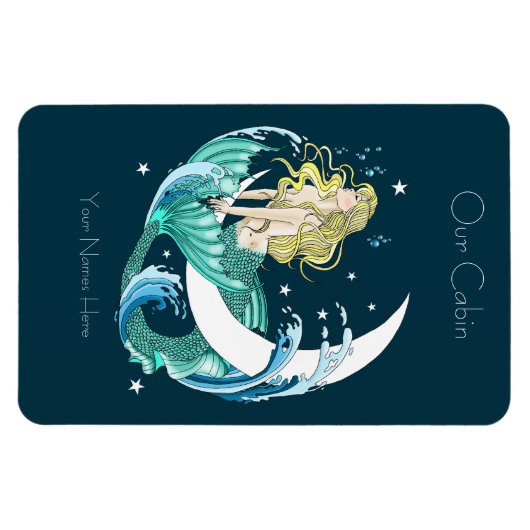 Blonde Mermaid Monument Obelisk Magnet (Horizontal)