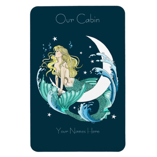 Blonde Mermaid Monument Obelisk Magnet (Vertikal)