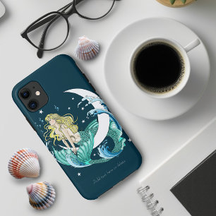 Blonde Mermaid Moon Fantasy Art Deco Case-Mate iPhone Hülle