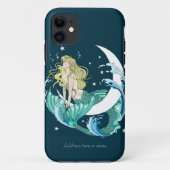 Blonde Mermaid Moon Fantasy Art Deco Case-Mate iPhone Hülle (Rückseite)