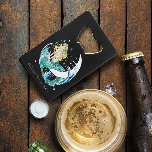 Blonde Mermaid Moon Fantasy Art Deco Geldbeutel Flaschenöffner