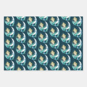 Blonde Mermaid Moon Fantasy Art Deco Geschenkpapier Set (Vorderseite 2)