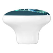 Blonde Mermaid Moon Fantasy Art Deco Keramikknauf (Seitenansicht)