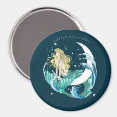 Blonde Mermaid Moon Fantasy Art Deco Magnet (Vorderseite/Rückseite)