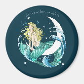 Blonde Mermaid Moon Fantasy Art Deco Magnet (Vorne)