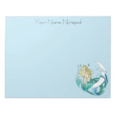 Blonde Mermaid Moon Fantasy Art Deco Notizblock (Vorderseite)