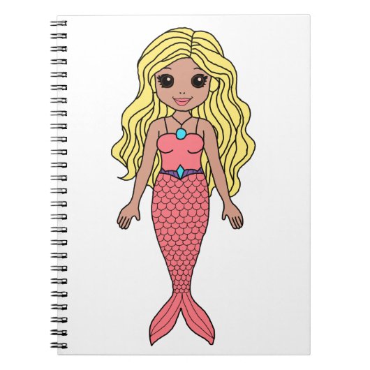 Blonde Mermaid Notizblock (Vorderseite)