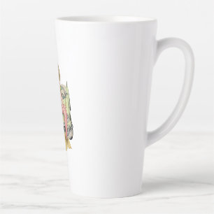 Blonde Mermaid on Vintage Green Car Watercolor Ill Milchtasse