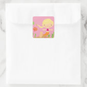 Blonde Mermaid Quadratischer Aufkleber (Tasche)